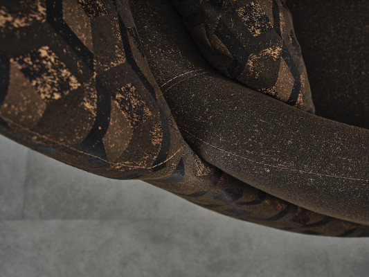 Sillón orejero Sillón de cóctel Tela de poliéster marrón sala de estar