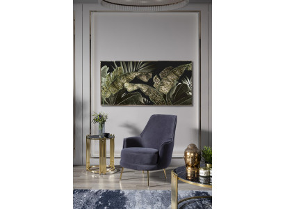 Sillón orejero Sillón de cóctel Tela de salón gris de poliéster