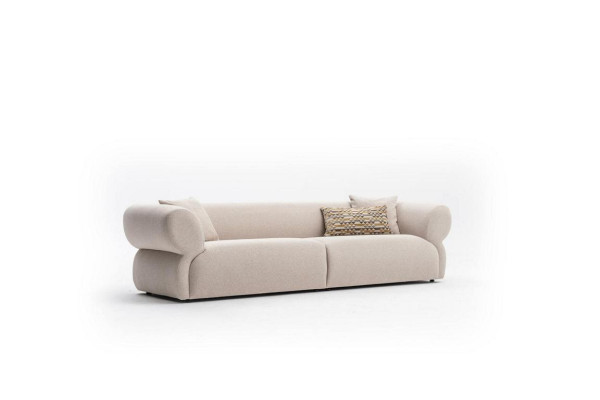 Sofá de salón en forma de L, conjunto de sofá de 3 plazas y taburete diseño moderno.