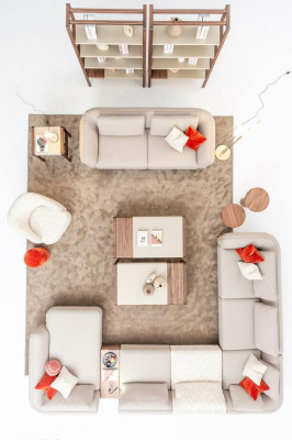 Juego de sofá 2+1 plazas en forma de U Conjunto de sofás de sala de estar de lujo