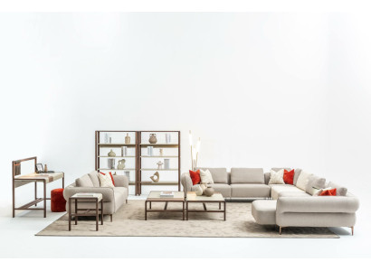 Juego de sofás Sala de estar Sofá tapizado de 3 plazas en forma de U Conjunto de sofás moderno