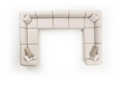 Sofá esquinero en forma de U Estilo de lujo para la sala de estar Moderno Sofá tapizado en textil