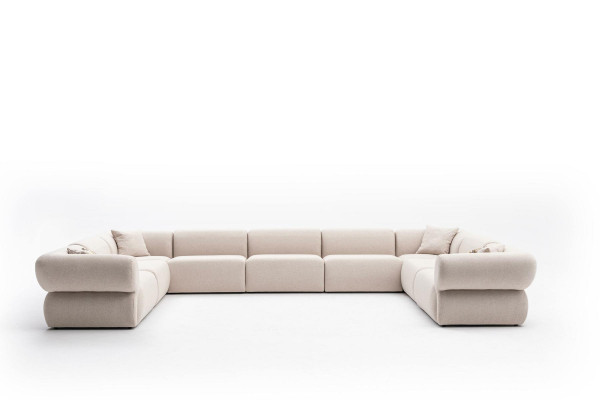Sofá esquinero en forma de U Estilo de lujo para la sala de estar Moderno Sofá tapizado en textil