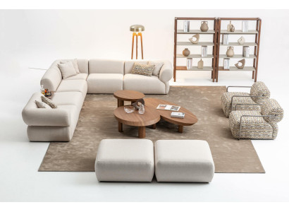 Sofá de esquina italiano, sofá en forma de L, conjunto de muebles para el hogar en estilo italiano, esquinera, conjunto de 5 piezas.