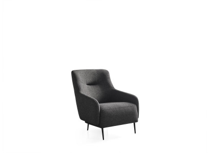 Sillón orejero moderno de tela de poliéster gris para sala de estar, diseño de asiento nuevo.