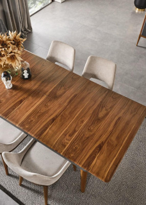 Grupo de comedor moderno conjunto de mesa 5 piezas en marrón.