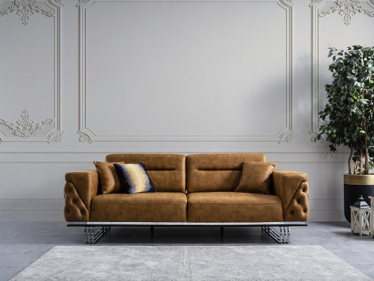 Conjunto de sofás Chesterfield Chesterfield Sofá 431 plazas de cuero artificial Sofás Negros
