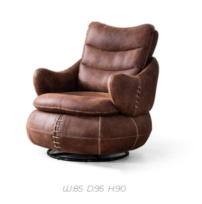 Sillón asiento Diseño clásico Sala de estar Tapizado Individual Cuero Estilo Muebles Lujo