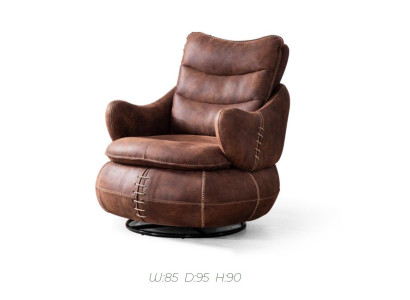 Sillón asiento Diseño clásico Sala de estar Tapizado Individual Cuero Estilo Muebles Lujo