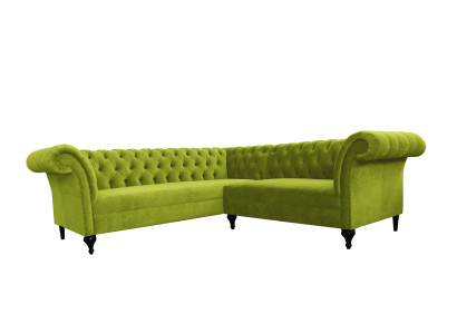 Sofá de esquina Chesterfield, sofá de esquina, sofá de diseño, sofá de terciopelo, sofá de cuero SLIII, sofá n.º 96.