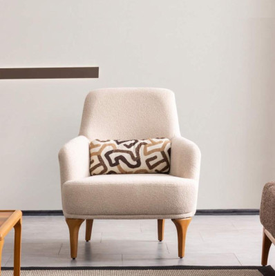 Diseño de sillón color beige para sala de estar de estilo de madera elegante sala de estar club de muebles.