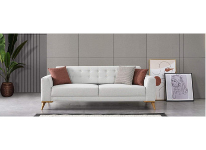 Sofá de lujo de 3 plazas, diseño de muebles elegante estilo de sala de estar, sofá de tres plazas.