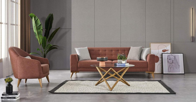 Conjunto de sala de estar rosa, elegante juego de sofás 3+1 plazas, sillón, sofás.