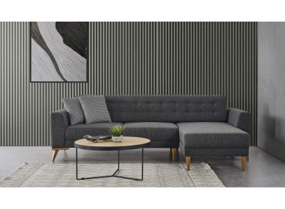 Sofá de esquina de lujo en forma de L, moderno, gris, la diseñadora de muebles para la sala de estar