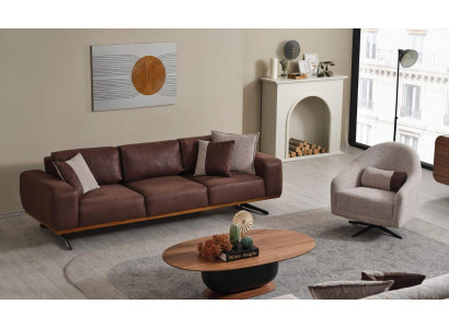 Set de sala de estar moderno de 2 piezas. Sofá, sillón, juego de sofás de 4+1 plazas. ¡Sofás y sillones!