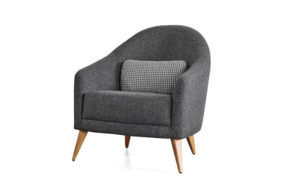 Diseñador silla suave color gris de lujo Sala de estar tela tapizada Lounge Club