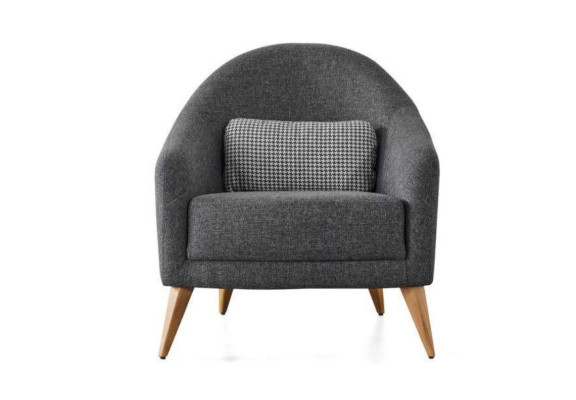 Diseñador silla suave color gris de lujo Sala de estar tela tapizada Lounge Club
