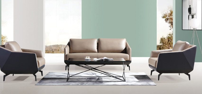 Sofá de 3 plazas + 2 sillones individuales Diseño Sofás Sofás tapizados en cuero Relax Moderno