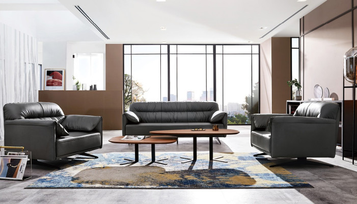 Conjunto de sofá moderno de diseñador de lujo de cuero de sofá tapizado 3+1+1