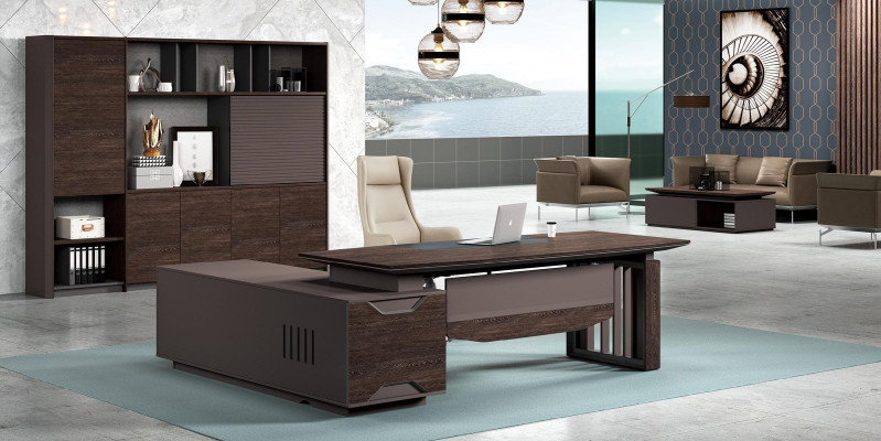 Escritorio Escritorio de esquina Mobiliario de oficina Mesa Archivador Armario de dos piezas