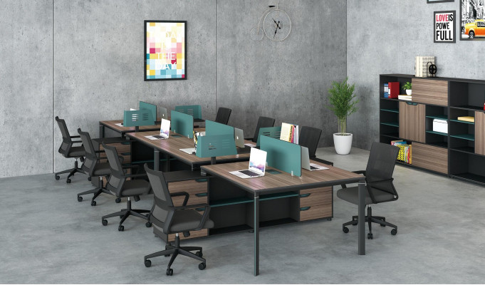 Muebles de oficina Equipamiento Mobiliario Mesa Call center 2 puestos de trabajo