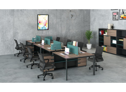 Muebles de oficina Equipamiento Mobiliario Mesa Call center 2 puestos de trabajo