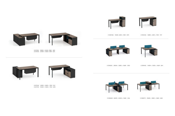 Muebles de oficina Equipamiento de mesa con 2 puestos de trabajo Escritorio
