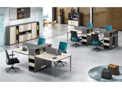 Mobiliario de oficina Muebles Mesas Mesa 4 puestos de trabajo Escritorio Call center