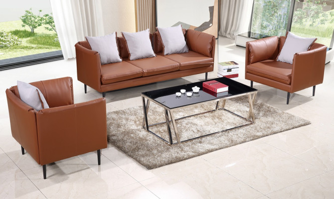 Sofá conjunto de sofá sofá acolchado asiento sofás 3+1+1 Muebles de oficina mobiliario
