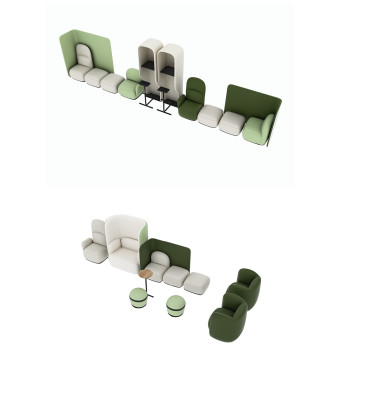 Sala de espera Muebles Conjunto de asientos Hotel Oficina Despacho Práctica Equipamiento Textil Nuevo
