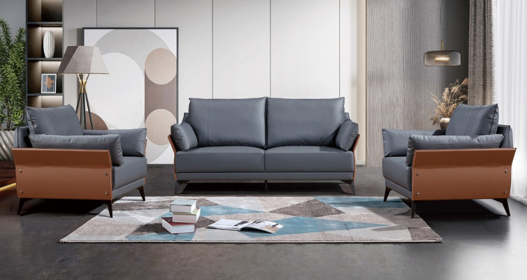 Sofá conjunto 3+1+1 plazas Sofás Couch Polster Möbel Conjunto de sillones de cuero de oficina