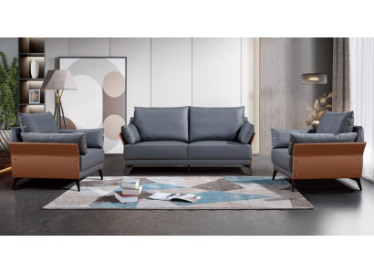 Sofá conjunto 3+1+1 plazas Sofás Couch Polster Möbel Conjunto de sillones de cuero de oficina