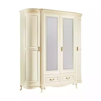 Armario de ropa de lujo blanco Armario de dormitorio de madera Muebles armarios