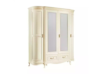 Armario de ropa de lujo blanco Armario de dormitorio de madera Muebles armarios