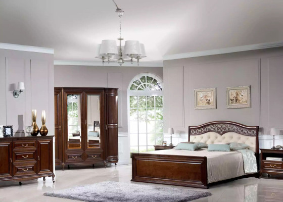 Armario de ropa de lujo blanco Armario de dormitorio de madera Muebles armarios