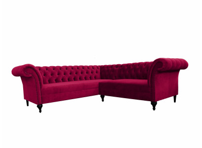 Sofá Chesterfield moderno Sofá de esquina Sofá de diseñador Sofá de terciopelo Sofá de cuero