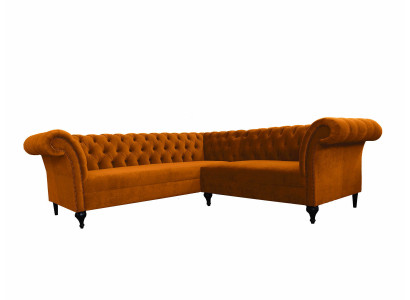 Sofá esquinero Chesterfield Sofá de esquina diseñador Sofá de cuero de terciopelo