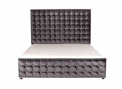 Cama Chesterfield negra de diseñador con cristales de lujo Möbel.