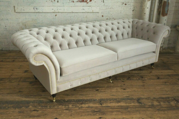 Sofá de 4 plazas, sofá XXL, asiento acolchado, sofás, sofás Chesterfield de diseño.