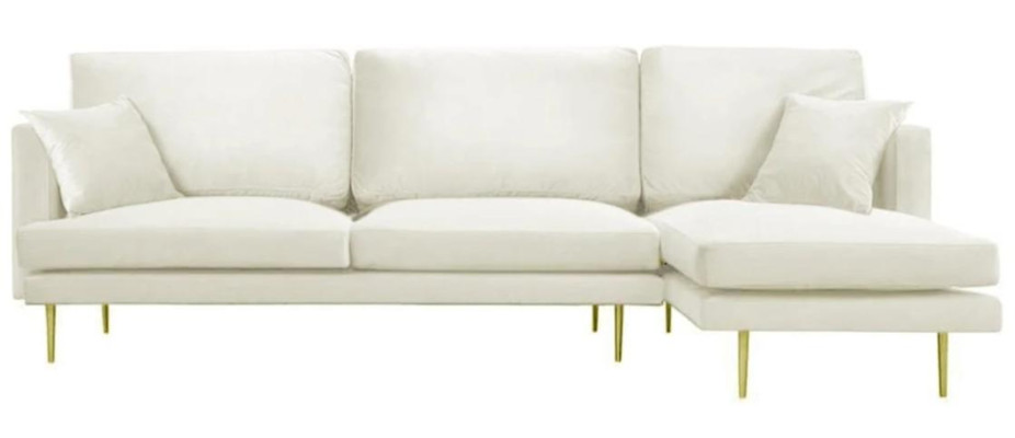 Elegancia en blanco para tu exclusivo sofá de diseño en el lujoso estilo en forma de L.