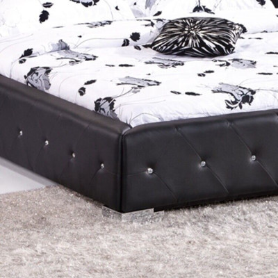 Chesterfield Gran cama XXL Cabecero camas Tapizado Hotel Terciopelo Negro Tela Orejas