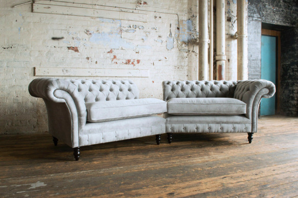 Sofá de tela Chesterfield de alta calidad a precios bajos, nuevo en sofás de microfibra.