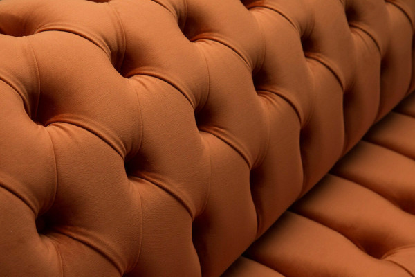 Sofá tapizado Chesterfield de tela Sofás de diseño de lujo Sofás de cuero de 4 plazas de 265 cm