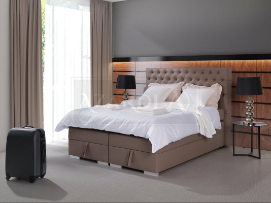 Cama de lujo de dormitorio tapizado diseño de cama doble de hotel de lujo Chesterfield