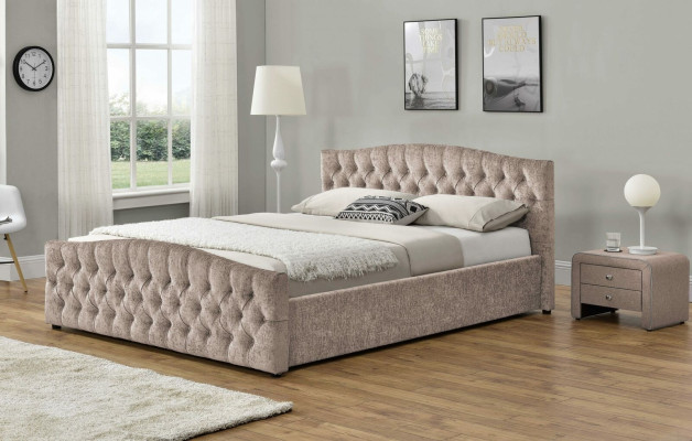 Cama acolchada de diseñador Textil Cuero para camas 180x200cm Dormitorio