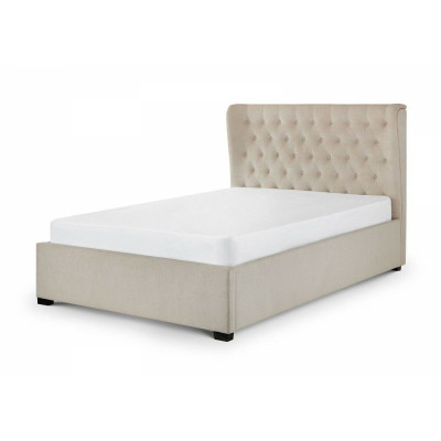 Diseño Chesterfield cama doble cama inglesa de tapicería beige 160/180x200