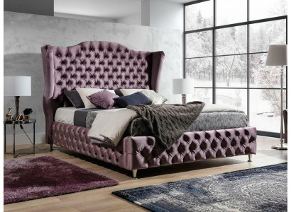 Cama Chesterfield real berenjena camas Diseño clásico