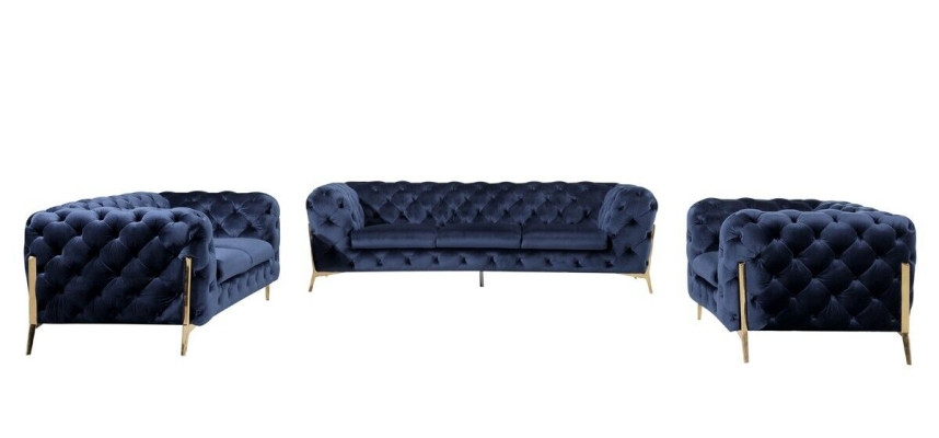 Chesterfield conjunto 2x sillón sofá set Chesterfield 1+1 asiento acolchado sillón.