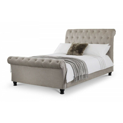 Diseño Chesterfield Cama Inglesa Gris 160/180x200 Cama Doble Camas