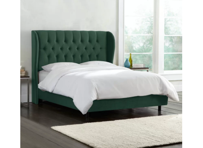 Diseño Chesterfield Cama de Terciopelo de Lujo Textil Dormitorio Doble 160x200cm